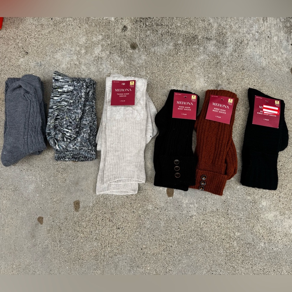 Merona Women's Boot Socks - Six pairs, size 4-10, 4 brand new!